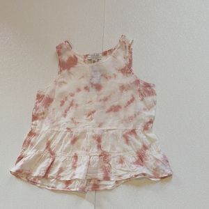 Rachel Zoe Linen Tie Dye Peplum Sleeveless Top